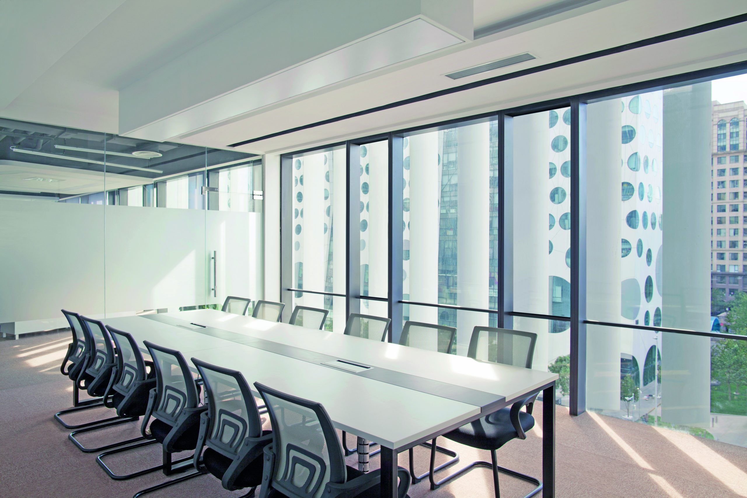View of contemporary business conference room